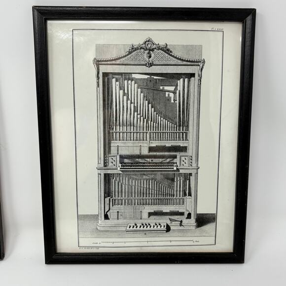 Set of 4 Framed Prints 1862 Orchestrion Prints From The Art of Organ Building - Picture 3 of 10